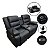 Sofá Poltrona Papai Preta Dupla Reclinável Massagem Aquecimento Bluetooth Usb Led Carregador Indução Home Theater - Imagem 1