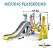 Playground Infantil Girafa 3 Em 1 Com Escorregador Balanço E Cesta Certificado Inmetro Importway Bege - Imagem 2