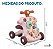Andador Empurrador Infantil Triciclo Musical 5x1 Rosa Com Som Mesa Interativa Patinete Importway - Imagem 2