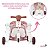 Andador Empurrador Infantil Triciclo Musical 5x1 Rosa Com Som Mesa Interativa Patinete Importway - Imagem 4