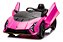 Mini Carro Elétrico Lamborghini Autentica 12v Rosa Licenciado Com Controle Remoto Bluetooth Rádio Fm E App - Imagem 8