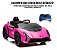 Mini Carro Elétrico Lamborghini Autentica 12v Rosa Licenciado Com Controle Remoto Bluetooth Rádio Fm E App - Imagem 5