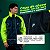 Conjunto Capa de Chuva para Motociclista Nylon Traveller Com Bolso Forrado Preto com Amarelo Neon Tamanho M - Pioneira - Imagem 3