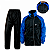 Conjunto Capa de Chuva para Motociclista Nylon Traveller Com Bolso Forrado Preto com Azul Royal Tamanho P - Pioneira - Imagem 1