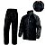 Conjunto Capa de Chuva Motociclista Nylon Traveller Com Bolso Forrado Preto c/Cinza Chumbo Tamanho P M G GG XG Pioneira - Imagem 1