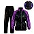 Conjunto Capa de Chuva Feminina Motociclista Nylon Traveller Com Bolso Forrado Preto c/Roxo Tamanho P M G GG XG Pioneira - Imagem 1