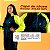 Conjunto Capa de Chuva Feminina Motociclista Nylon Traveller Bolso Forrado Preto c/Amarelo Neon Tam P M G GG XG Pioneira - Imagem 3