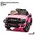 Carrinho Elétrico Infantil Ram 3500 Rho 12v Rosa Com Empurrador Som Luz Bateria Recarregável Importway - Imagem 6