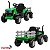 Trator Elétrico Infantil 12v Verde Com Carreta Controle Remoto Som Luz Bateria Recarregável Importway - Imagem 11