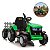 Trator Elétrico Infantil 12v Verde Com Carreta Controle Remoto Som Luz Bateria Recarregável Importway - Imagem 1