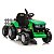 Trator Elétrico Infantil 12v Verde Com Carreta Controle Remoto Som Luz Bateria Recarregável Importway - Imagem 2