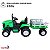 Trator Elétrico Infantil 12v Verde Com Carreta Controle Remoto Som Luz Bateria Recarregável Importway - Imagem 5