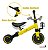 Bicicleta Infantil Equilíbrio 5 Em 1 Triciclo Empurrador Balance Bike Sem Pedal Amarela Para Crianças 3 Anos - Imagem 8