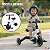Bicicleta Infantil Equilíbrio 5 Em 1 Triciclo Empurrador Balance Bike Sem Pedal Branca Para Crianças 3 Anos - Imagem 8