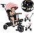 Triciclo Infantil 3 Em 1 Rosa Com Capota Empurrador Assento Gira 360° Reclina Rodas Eva Para Passeio - Imagem 1