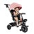 Triciclo Infantil 3 Em 1 Rosa Com Capota Empurrador Assento Gira 360° Reclina Rodas Eva Para Passeio - Imagem 2