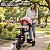 Triciclo Infantil 3 Em 1 Rosa Com Capota Empurrador Assento Gira 360° Reclina Rodas Eva Para Passeio - Imagem 4
