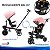 Triciclo Infantil 3 Em 1 Rosa Com Capota Empurrador Assento Gira 360° Reclina Rodas Eva Para Passeio - Imagem 5