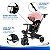 Triciclo Infantil 3 Em 1 Rosa Com Capota Empurrador Assento Gira 360° Reclina Rodas Eva Para Passeio - Imagem 7