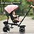 Triciclo Infantil 3 Em 1 Rosa Com Capota Empurrador Assento Gira 360° Reclina Rodas Eva Para Passeio - Imagem 8