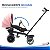 Triciclo Infantil 3 Em 1 Rosa Com Capota Empurrador Assento Gira 360° Reclina Rodas Eva Para Passeio - Imagem 9