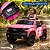 Mini Carro Elétrico Infantil Chevrolet Silverado Rosa 12v Licenciado Controle Remoto Luz E Som - Imagem 4