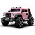 Mini Carro Elétrico Infantil Jipe 12v Rosa Controle Remoto Luz Som Suporta Até 50kg - Imagem 2