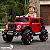 Mini Carro Elétrico Infantil Jipe 12v Vermelho Controle Remoto Luz Som Suporta Até 50kg - Imagem 8