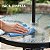 Conjunto Jardim 6 Peças Mesa Vidro 4 Cadeiras Dobráveis Guarda-sol Marrom Para Varanda Piscina Área Externa - Imagem 9