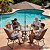 Conjunto Jardim 6 Peças Mesa Vidro 4 Cadeiras Dobráveis Guarda-sol Marrom Para Varanda Piscina Área Externa - Imagem 10