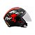 Capacete para Moto Aberto X Open Speed Preto com Vermelho com Viseira Cristal Tamanho 60 - FW3 - Imagem 3