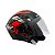 Capacete para Moto Aberto X Open Speed Preto com Vermelho com Viseira Cristal Tamanho 60 - FW3 - Imagem 2