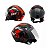 Capacete para Moto Aberto X Open Speed Preto com Vermelho com Viseira Cristal Tamanho 60 - FW3 - Imagem 1