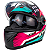 Capacete Moto Fechado GTX Super Azul Tiffany Rosa e Branco com Oculos Interno Viseira Cristal Tamanho 56 58 60 - FW3 - Imagem 2
