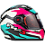 Capacete Moto Fechado GTX Super Azul Tiffany Rosa e Branco com Oculos Interno Viseira Cristal Tamanho 56 58 60 - FW3 - Imagem 5