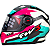 Capacete Moto Fechado GTX Super Azul Tiffany Rosa e Branco com Oculos Interno Viseira Cristal Tamanho 56 58 60 - FW3 - Imagem 4
