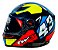 Capacete Moto Fechado GTX 43 Amarelo Azul com Oculos Interno Viseira Cristal e Narigueira Alta Tamanho 56 58 60 - FW3 - Imagem 8
