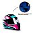 Capacete Moto Fechado GTN Super Azul Rosa Branco com Viseira Cristal NarigueiraTamanho 56 58 60 - FW3 - Imagem 2