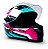 Capacete Moto Fechado GTN Super Azul Rosa Branco com Viseira Cristal NarigueiraTamanho 56 58 60 - FW3 - Imagem 1