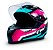Capacete Moto Fechado GTN Super Azul Rosa Branco com Viseira Cristal NarigueiraTamanho 56 58 60 - FW3 - Imagem 7