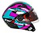 Capacete Moto Aberto X Open Up Fox Azul Rosa Preto com Oculos Solar Interno Fumê e Viseira Cristal Tamanho 56 58 60 FW3 - Imagem 5