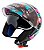 Capacete Moto Aberto X Open Up Fox Azul Rosa Preto com Oculos Solar Interno Fumê e Viseira Cristal Tamanho 56 58 60 FW3 - Imagem 4