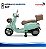 Mini Moto Elétrica Infantil Vespa Primavera 12v Azul Licenciada Com Luz Som Rodinhas Auxiliares Suporta Até 30kg - Imagem 8