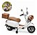 Mini Moto Elétrica Infantil Vespa Primavera 12v Branca Licenciada Com Luz Som Rodinhas Auxiliares Até 30kg - Imagem 1