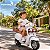 Mini Moto Elétrica Infantil Vespa Primavera 12v Branca Licenciada Com Luz Som Rodinhas Auxiliares Até 30kg - Imagem 3