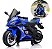 Mini Moto Elétrica Infantil 6v Azul Bateria Recarregável Luz Som Rodas De Apoio Até 30kg Certificada Inmetro - Imagem 1