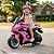 Mini Moto Elétrica Infantil 6v Rosa Bateria Recarregável Luz Som Rodas De Apoio Até 30kg Certificada Inmetro - Imagem 9
