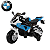 Mini Moto Elétrica Infantil Bmw S1000 Rr 12v Azul Licenciada Banco De Couro Luz Som Buzina Rodas De Apoio 25kg - Imagem 1