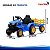 Trator Elétrico Infantil 12v Azul Com Carreta Pá Controle Remoto Luz Som Pedal Frente Ré Bateria Recarregável - Imagem 3