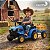 Trator Elétrico Infantil 12v Azul Com Carreta Pá Controle Remoto Luz Som Pedal Frente Ré Bateria Recarregável - Imagem 4